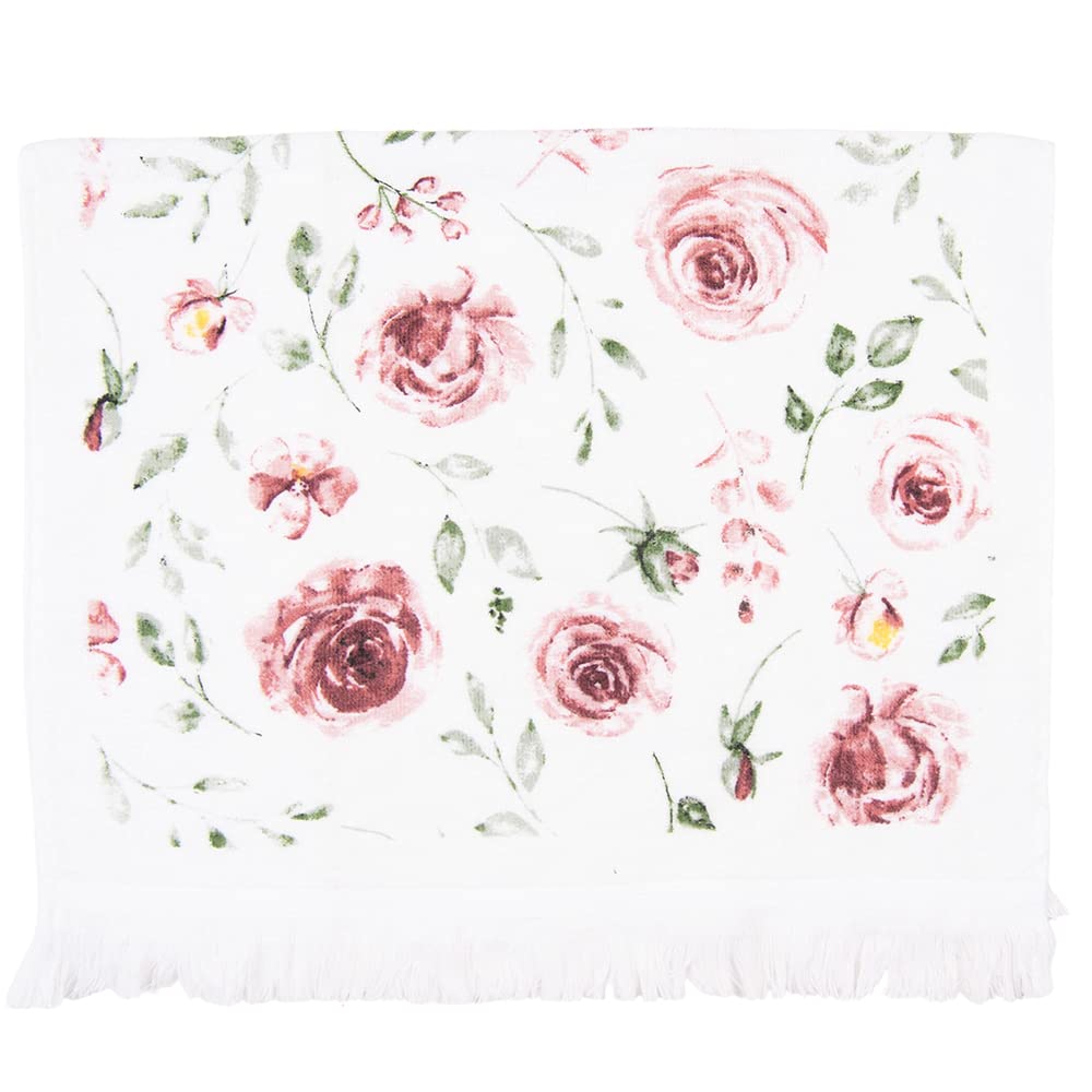 Clayre & Eef Toalla de invitados 40 x 66 cm Rosa Algodón Rectangular