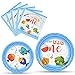 WERNNSAI Pesca Set di Forniture per Feste - Piccolo Pescatore Stoviglie per Feste per Il Compleanno del Ragazzo Baby Shower Pesce a Tema Cena Dolce Piatto Pranzo Tovagliolo 16 Ospiti 48 PCS