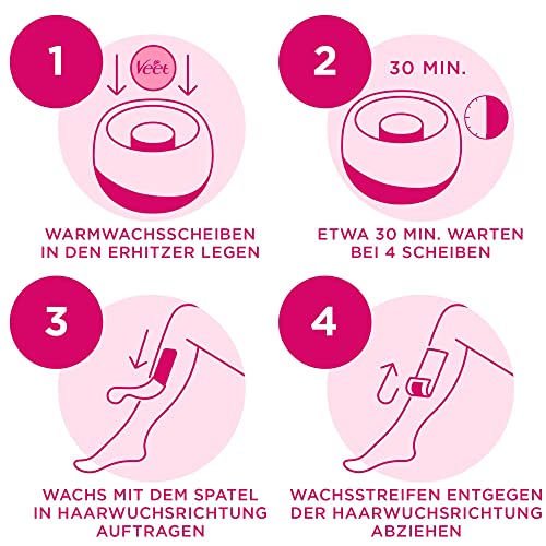 Veet Spawax elektrisches Warmwachs Set - 1x Warmwachs-Gerät, 6x Wachsscheiben - Image 3