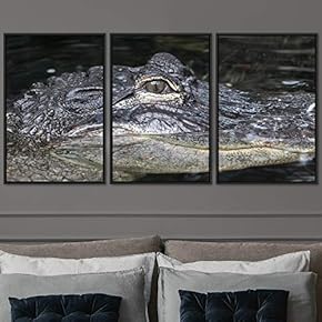 signwin 3 Piece Framed Canvas Wall Art Alligators...