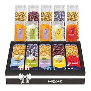 Movie Night Gift Baskets Popcorn Gifts for Christmas Holiday Gift Christmas Gift Sets, 5 Gourmet Popcorn Kernels and 5 Popcorn Flavoring, Non-GMO Popcorn Gifts - 10 Pack Movie Night Gift Baskets Popcorn Gifts for Christmas Holiday Gift Christmas Gift Sets 5 Gourmet Popcorn Kernels and 5 Popcorn Flavoring Non GMO Popcorn Gifts 10 Pack