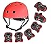 Bellanny Casco Skateboard 7 Piezas Kit de Protección, Rodilleras, Coderas y Protección de Muñeca para IR con Patines, Bici, Patineta o Patinete y Deportes Extremos para Niños de 3 a 13 Años, Rojo