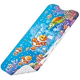 SHUCHING Badewannenmatte Kinder rutschfest, 100 X 40 cm Badematte rutschfest Kinder, Antirutschmatte Badewanne für Badezimmer 100% BPA Frei, Maschinenwaschbar, Unterseeisch, Clownfisch