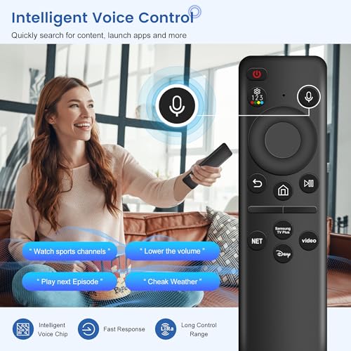 Image of Replacement Samsung Smart TV Remote, Universal Remote Control Rechargeable Compatible with Frame, Crystal 4K UHD, Neo QLED 4K /8K, OLED & QLED Models with Voice Control