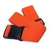 Nylon Luggage Strap Superior Strength Non-slip Travel Premium Designer Belt (Orange)