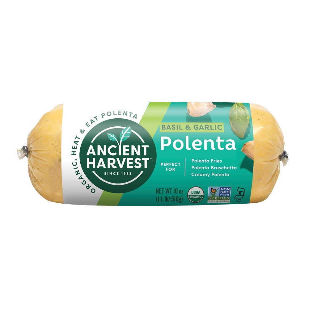 Ancient Harvest Organic Basil Garlic Polenta, Kosher, 18 Ounces (Pack Of 12)