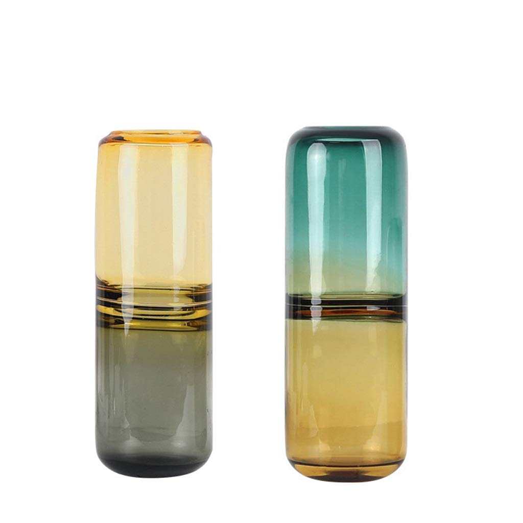 JJXZM Tall Glass Vases for Flowers Large Home Decor Glass Table Centrepiece Nordic Creative Glass Vase Perfect for Real Or Faux Flowers Set of 2 (Size : 34cm)
