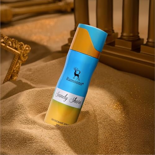Image of Ramsons - SANDY SHORE Deodorant Spray | 200 ML | Body Perfume For Women | TN - Mint, Lavender, Bergamot, Mandarin orange, Lemon | MN - Sea grass, Ginger, Jasmine, Rose | BN - Musk, Sandalwood, Cedar