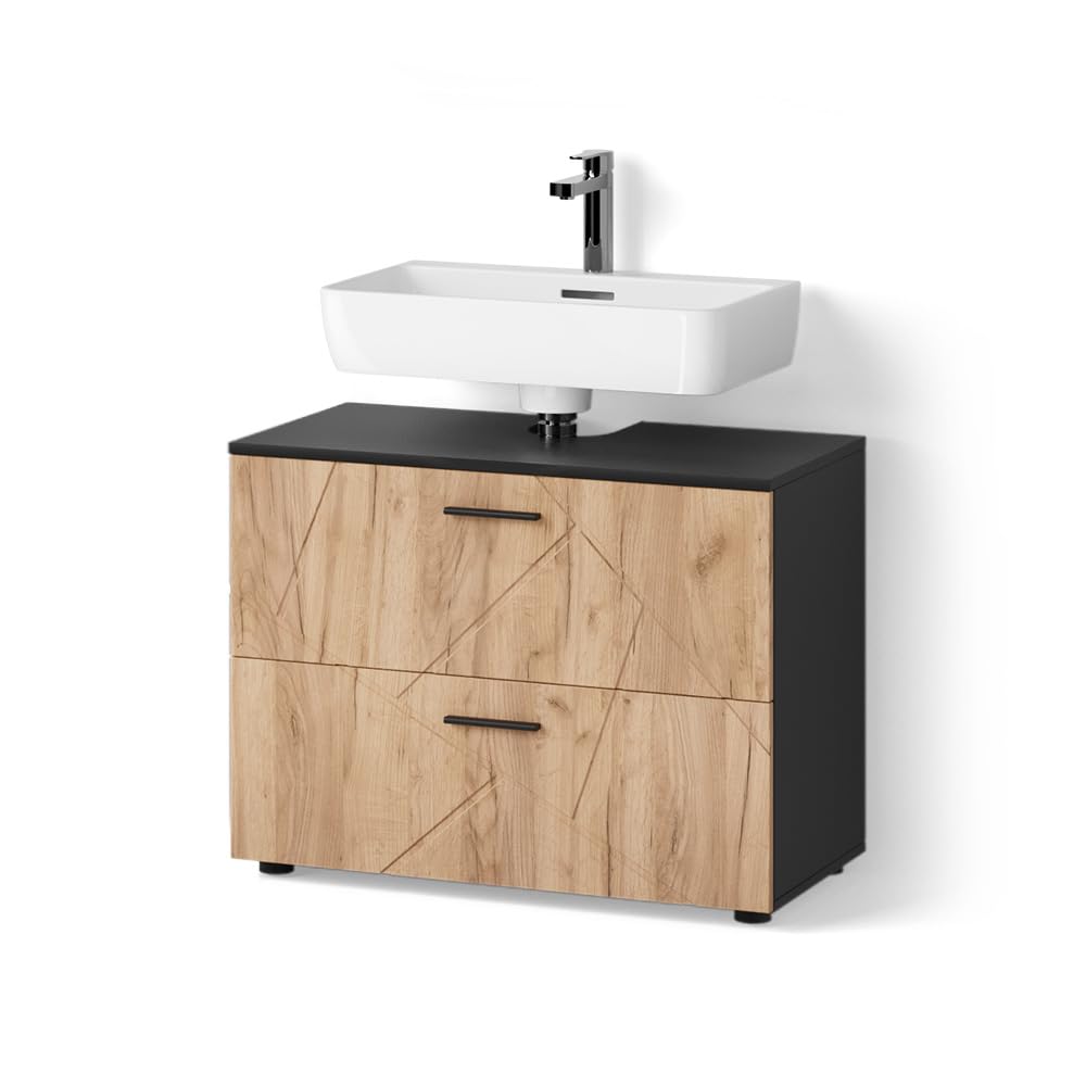 Livinity Mobile sottolavabo per bagno Ronco Rovere dorato/antracite 80x59