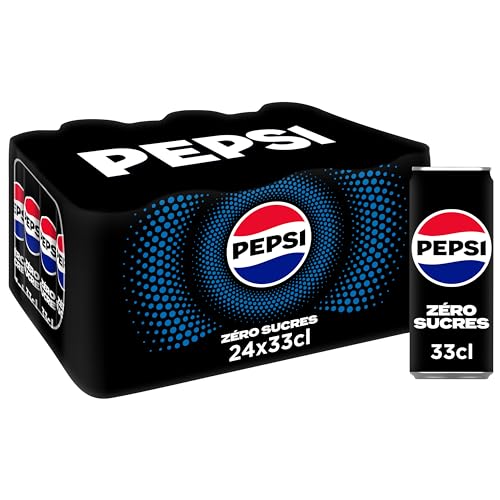 PEPSI Soda au Cola Sans Sucres - Lot de 24x33cl
