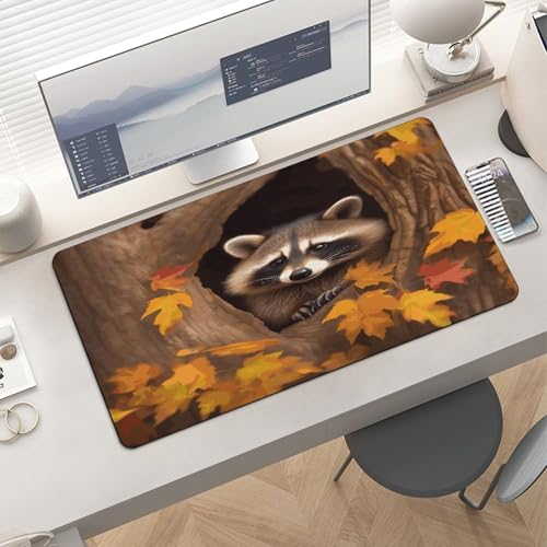Raccoon en el Agujero del Árbol Pad Grande para Escritorio miniatura 6