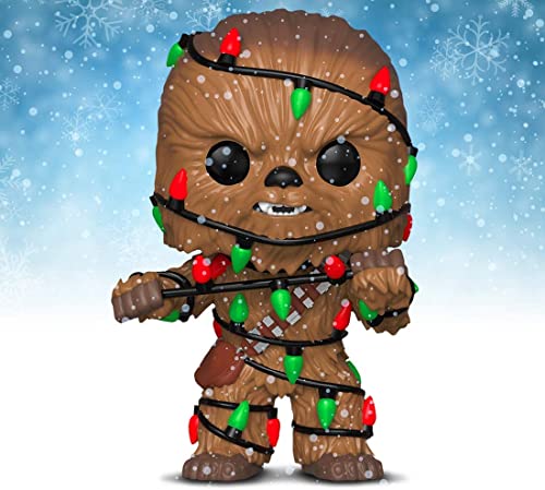 Star Wars: Holiday – Boneco Pop de vinil Chewbacca com luzes de Natal (com capa protetora Pop Box co