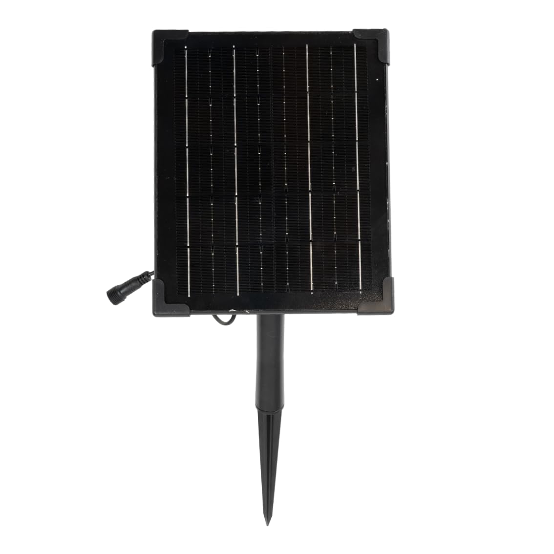 4er Pack Solarstrahler Garten Schwarz, 5W, 3000K Warmweiß | 200lm, IP54, mit Solarpanel, Erdspieß, 3m Kabel und Akku, Gartenstrahler und Solarlampe für außen
