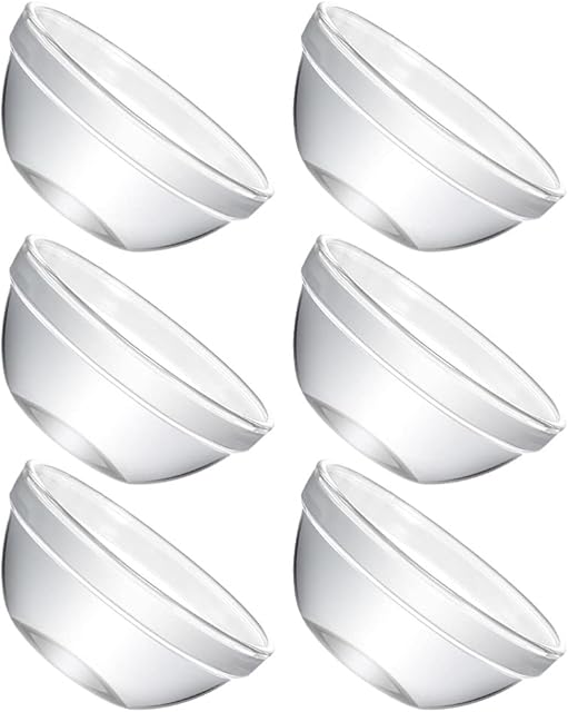 Housoutil Set of 6 Glass Bowls, 2. 3 x 1. 1 Inch Mini Prep Bowls Stackable Glass Serving Bowls for Kitchen Prep, Dessert, Dips, Salad, Candy Dishes