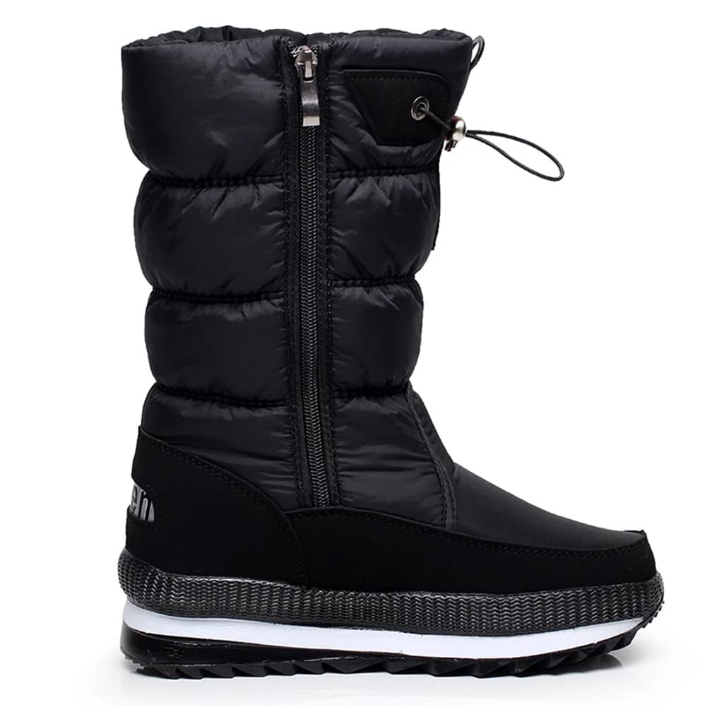 Botas de Nieve para Mujer con Cremallera Invierno diseñadas para brindar Comodidad, Botas Impermeables Antideslizantes con Forro de Piel escarchado y cálido