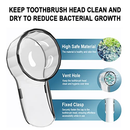 Cellena Toothbrush Covers Caps Compatible with Oral B Replacement Heads,Fits for iO Series Ultimate White,Ultimate Clean and Gentle Care Toothbrush Heads Protector,Travel Must Haves(6pcs) - Thumbnail 2