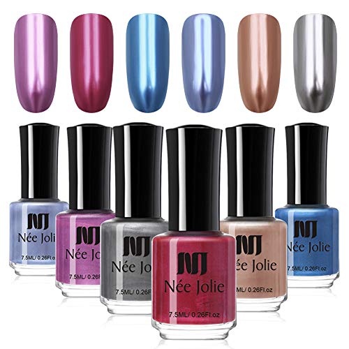 NEE JOLIE Metallic Nail Polish Set Mirror Nail Varnish Kit