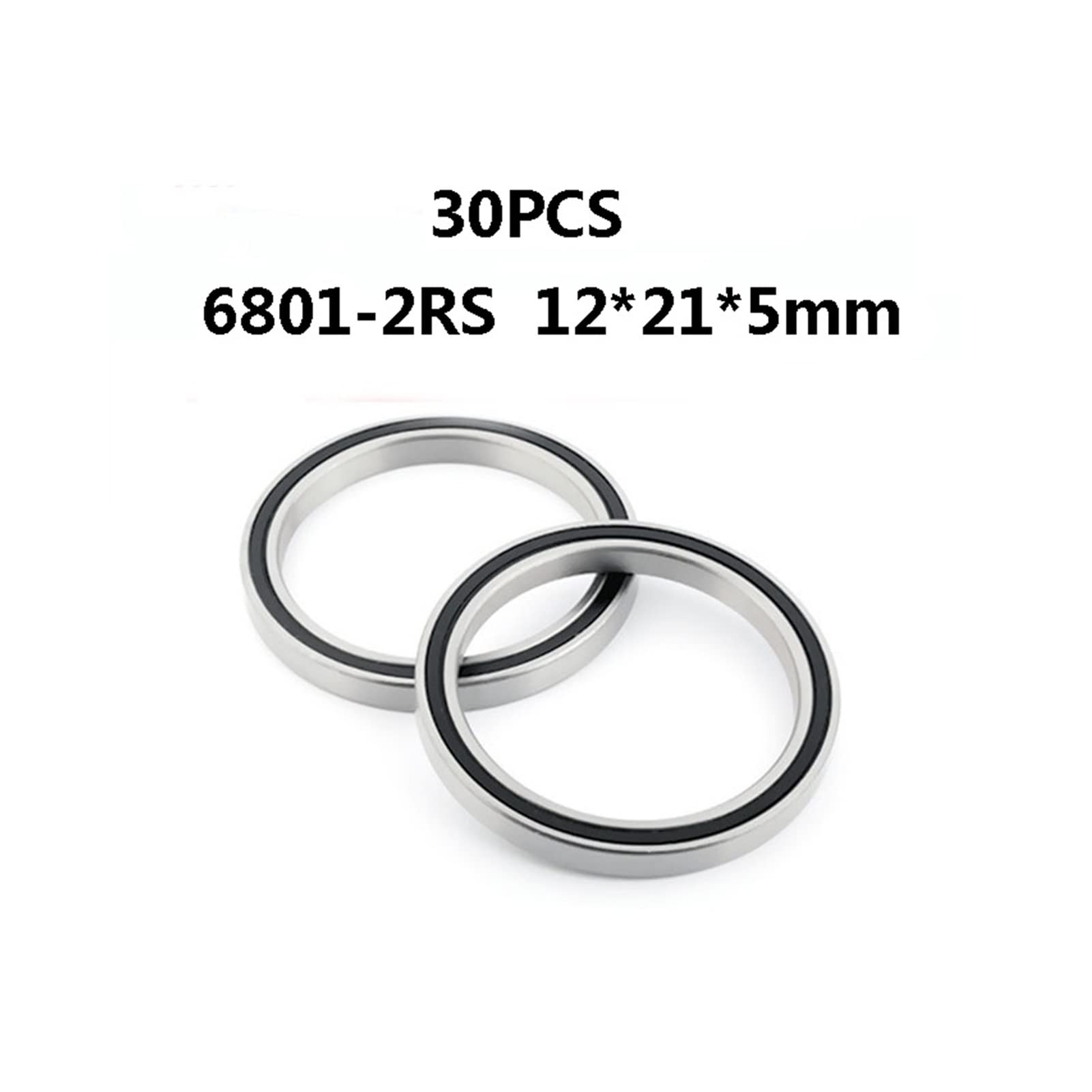SSIMOO 3 0pcs ABEC-5 6801-2RS 6801RS 6801 2RS RS 1 Rojas De Bolas De Ranura Profunda De 2x21x5 Mm De Goma De Goma De Pared Kindly (Size : 6801-2RS, Color : ABEC 1)