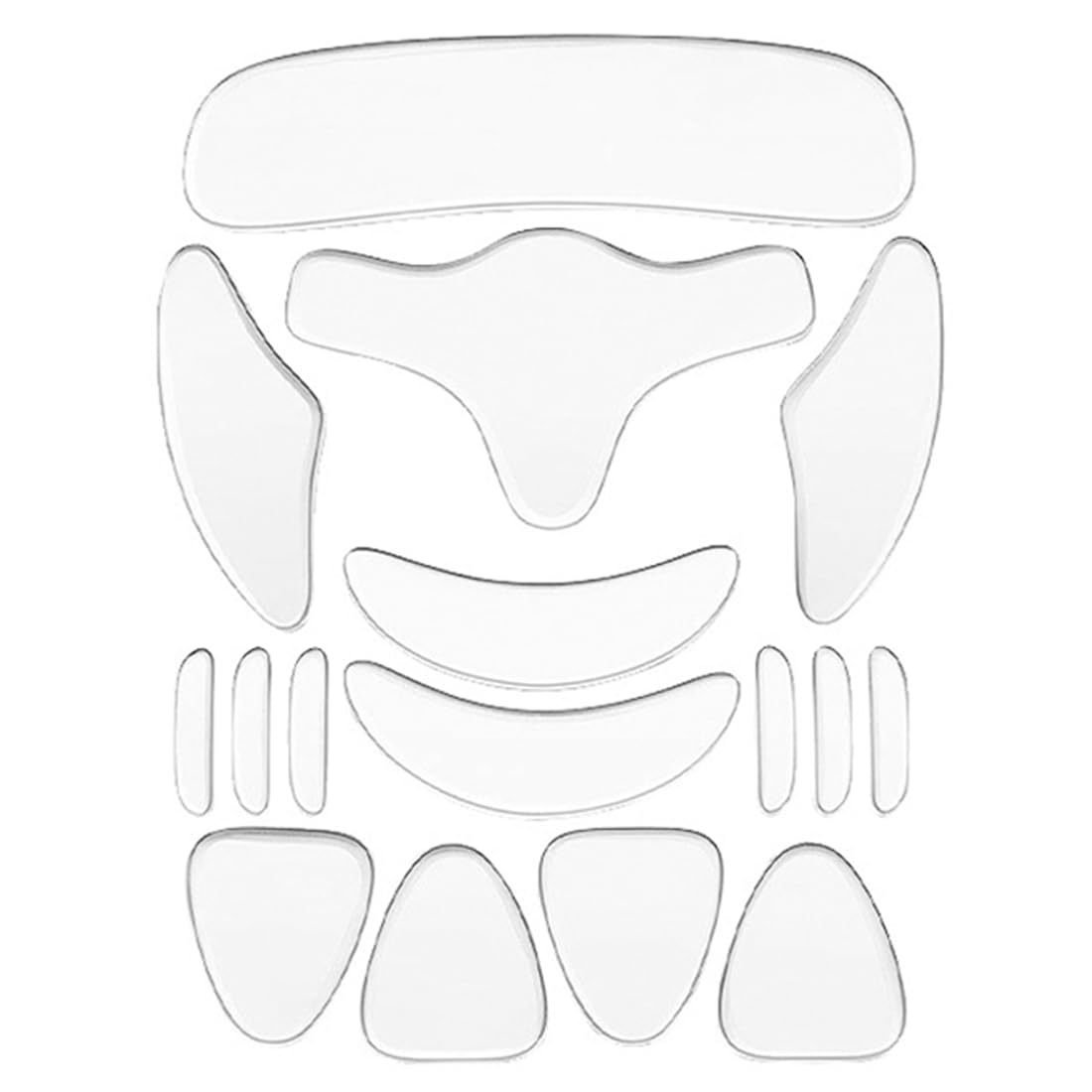 Cerotti per Il Viso Silicone Pad Silicone Riutilizzabili Adesivi Antirughe per il Viso Compreso di Petto Patch Collo Collo Maschera Gli Occhi Guancia Fronte Pad per Riduzione Rughe, 16 pezzo