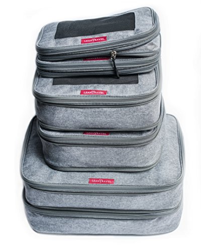 Leantravel Compression Packing Cubes For Travel Organizers With Double Zipper (6-Pack (2L+2M+2S), Grey) #TOP7