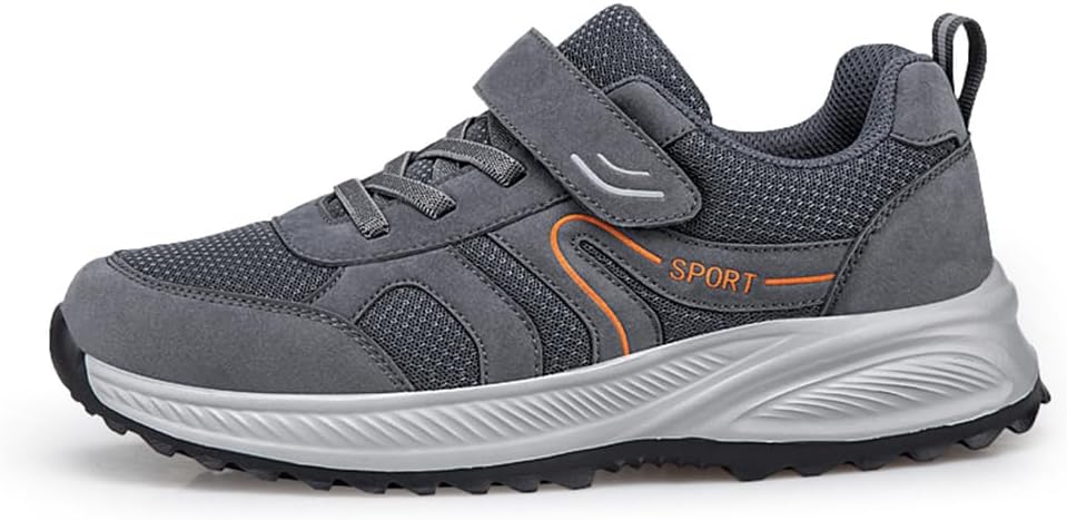 LEADER SHOW Men's Casual Walking Shoes for Elderly Lightweight Strap Comfortable Sneakers
