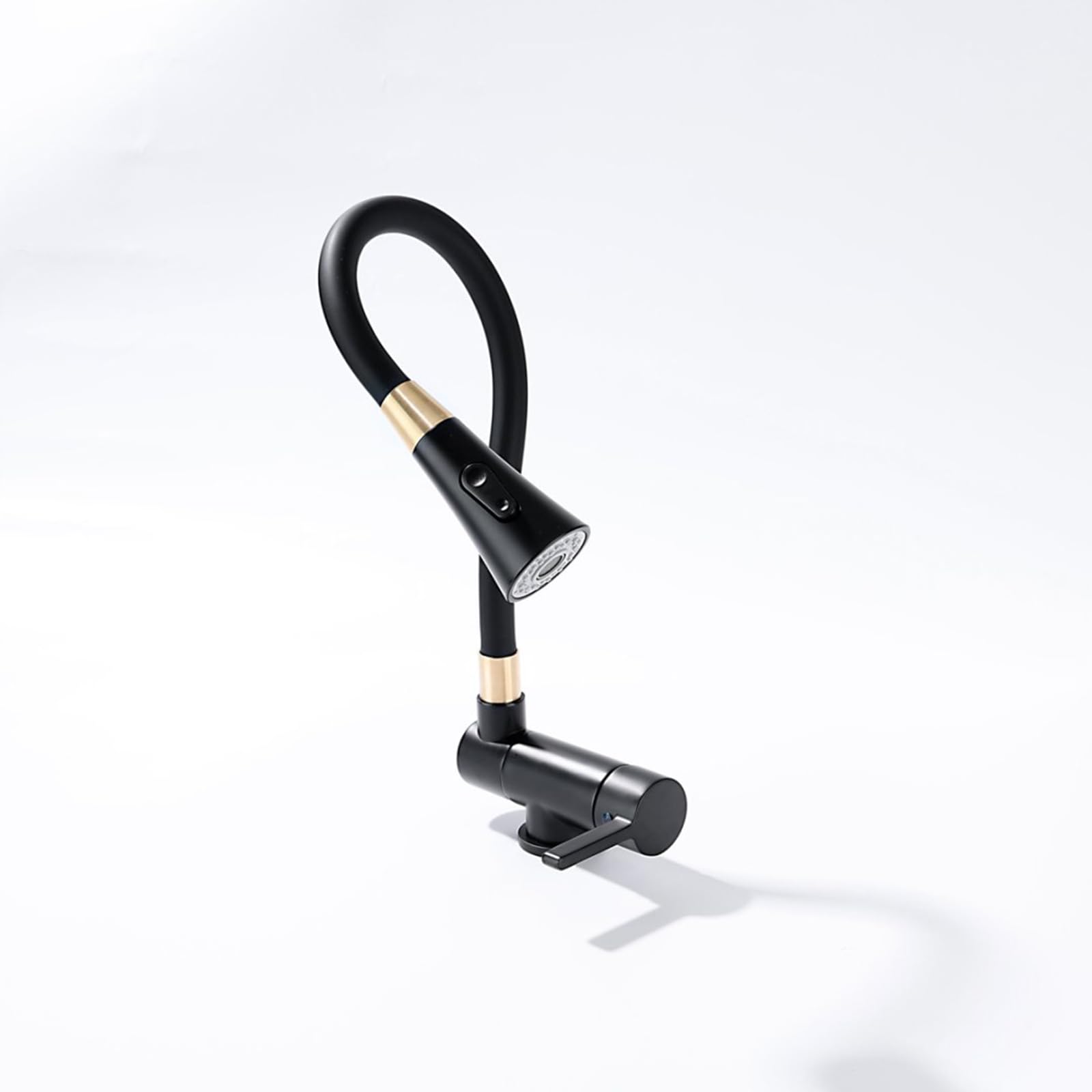 ZYCHSJXA Foldable Kitchen Tap Flexible Hose Mixer Taps 360 Swivel Faucet Hot and Cold Water Black + Gold