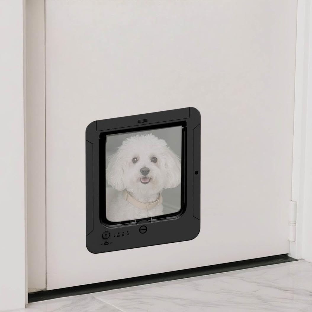 Cat Flap Door, Smart Cat Door for Interior & Exterior, Cat Flap Doors a Small Open Door for a Crate, Easy Installation Pet Doors for Cats Houses, Playpens, Cats delivery Room, etc. (Black)