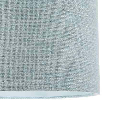 Contemporary Bobbled and Textured Linen Fabric Lamp Shade in Light Duck Egg Blue | 30cm x 20cm | for Ceiling Pendant or Lamp Base by Happy Homewares - Image 5