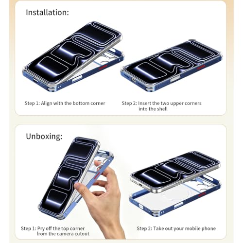 Protection iPhone 17 Pro Max noire magnétique dotée d'un cadre métal robuste - 8