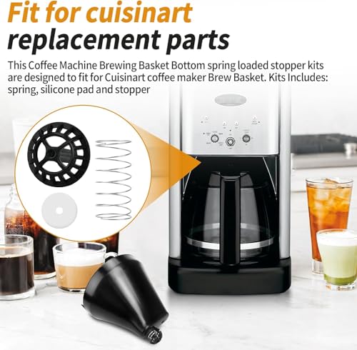 Image of 2-Pack Coffee Machine Brew Basket Bottom Spring Loaded Stopper Kits Replacement Brew Basket for Cuisinart DCC-1200 DCC-1200BCH DCC-1200BW Coffee Maker Brew Basket Parts
