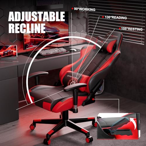 GTRACING Gaming Chair Racing Office Computer Ergonomic Video Game Chair Backrest and Seat Height Adjustable Swivel Recliner with Headrest and Lumbar Pillow Esports Chair GT099 の商品画像 7