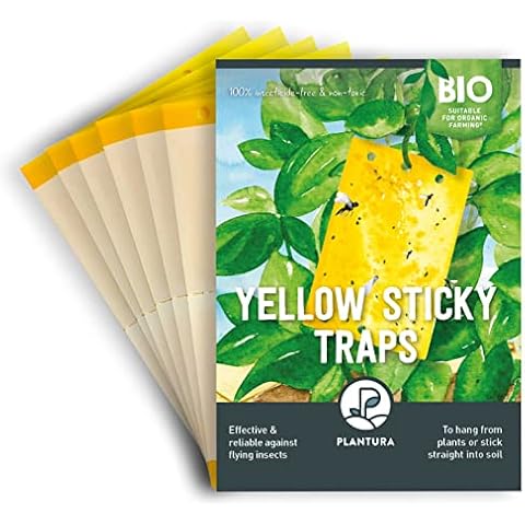 Plantura Yellow Sticky Traps, for Fungus Gnats & Other Insects, 40-Pack Cover