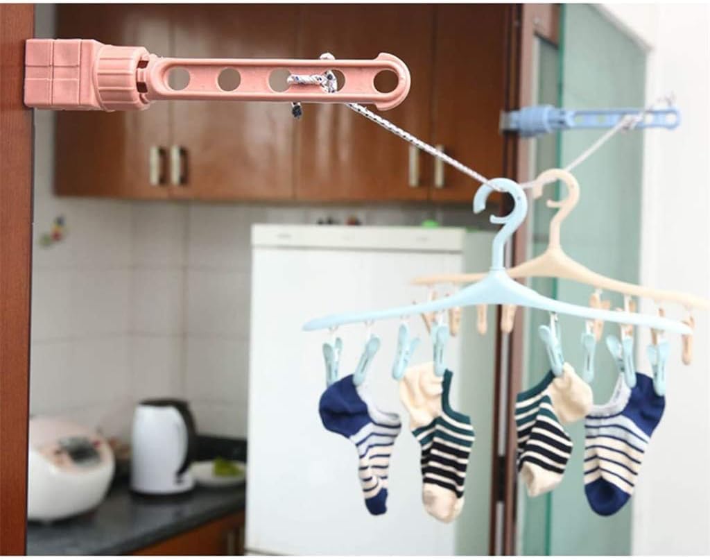 Portable Clothes Drying Rack, 5 Hole Window Frame Hanger Space Saver Hangers Multi-Functional Reusable for Travel Dormitory Hotel Balcony Indoor Outdoor