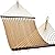 Lazy Daze Hammocks 10.5 FT Double 2 Person Caribbean Rope Hammock, Hand Woven Polyester Hammock with Spreader Bars, for Outside Outdoor Backyard Patio Poolside,450 LBS Capacity, Tan