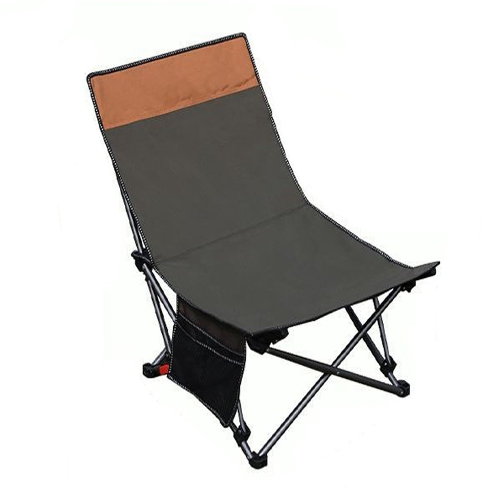Chaise de Camping Pliable Surdimensionnée Portable avec Porte Gobelets et Accoudoirs Cadre Stable pour Extérieur Intérieur Camping Pêche Couleur Noir Gris D