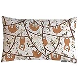 Swono Sloth Throw Pillow Cover Funny Sloths Hanging On The Tree Includes Mother with Baby Cotton...