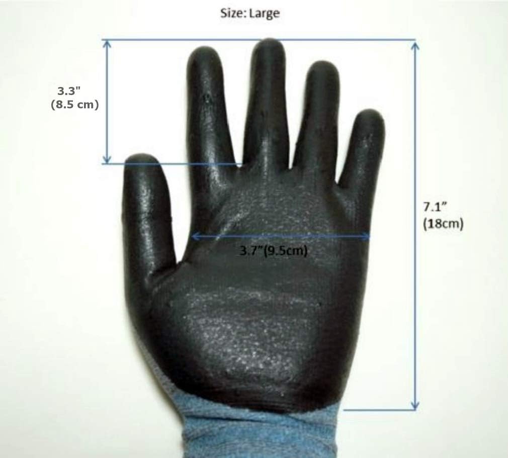 3M Comfortable Grip Nitrile Foam Coated Gardening Work Gloves(5pk) (Large, Grey)
