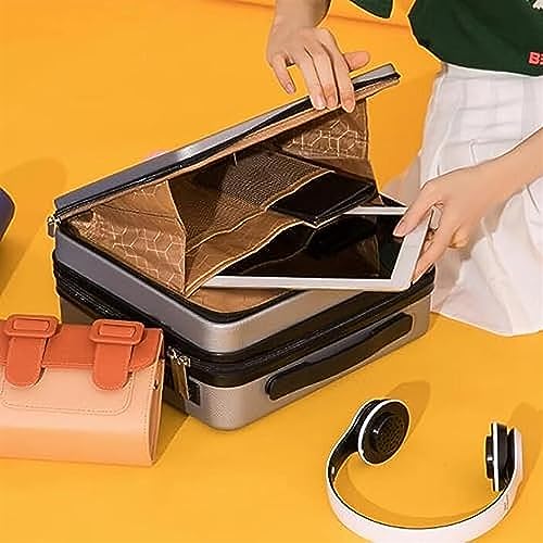 16 Inch Suitcase, Business Accessories Hard Shell Business Briefcase, Business Password Box Organizer For Travel Boarding Documents Storage Business Outing (Color: Gray)3