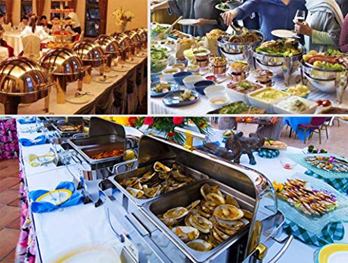 HSBAIS Speisenwärmer Buffetwärmer, Rechteckig Wärmebehälter Full Size Chafing Dish mit Deckel Rechaud für Catering… – Bild 5