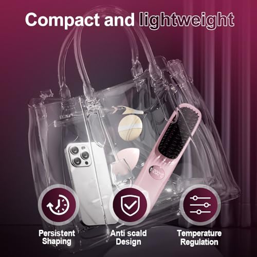 Cepillo alisador portátil recargable USB para viaje miniatura 6