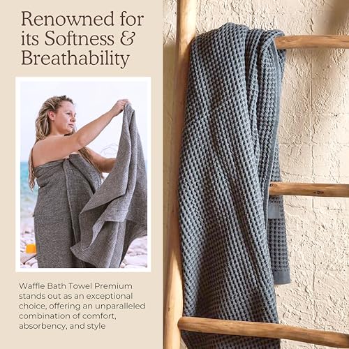 Image of Bath Towel, Cotton Waffle Weave,28X55 inches Bath Towel for Highly Absorbent, Quick Dry and Durable and Softer Touch for Both Men and Women - Pack of 1 (Grey)