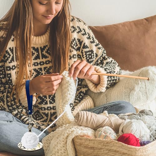 Image of Portable Wrist Yarn Holder, Wood Wrist Yarn Ball Holder for Crocheting Knitting,Yarn Holder with Leather Wristband Yarn Minder Crochet Gift for Crafters