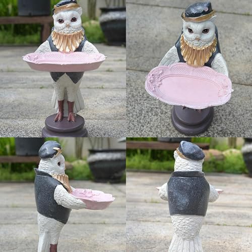 Figura decorativa con plato vaciabolsillos de búho para evitar pérdidas 5