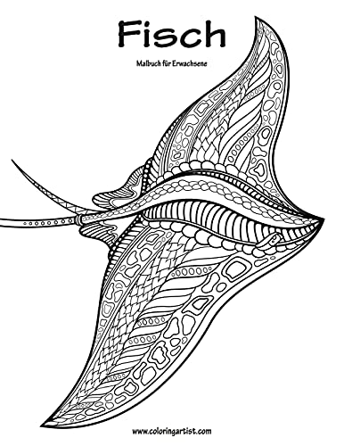 Fischmalbuch für Erwachsene 1 (German Edition)