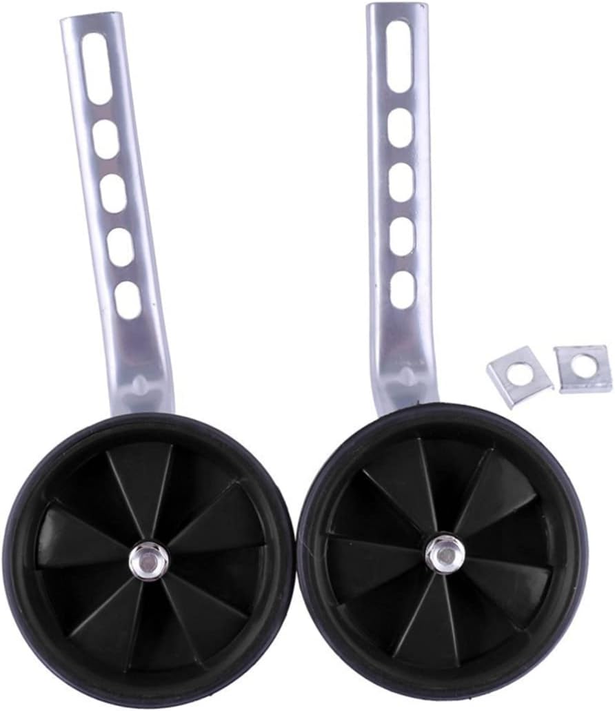 Bike Training Wheel Kit for Boys and Girls Fits Bicycles Sturdy and Easy to Assemble Supports Heavy Load for Learning Balance and Stability Black