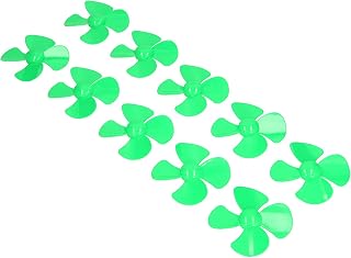 Aramox 4 Blades Propeller ABS Plastic Model Propeller 100mm with 2mm Hole 10pcs 4 Blade Thrust Easy Installation Compact Size for RC Boats Toy Car (Green)