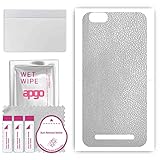 apgo Rückseite Schutzfolie, Skin, kompatibel mit Lenovo Vibe C, Hinten Bildschirmschutzfolie aus Vinylfolie, kratzfest, einfache Montage - Silbernes Leder