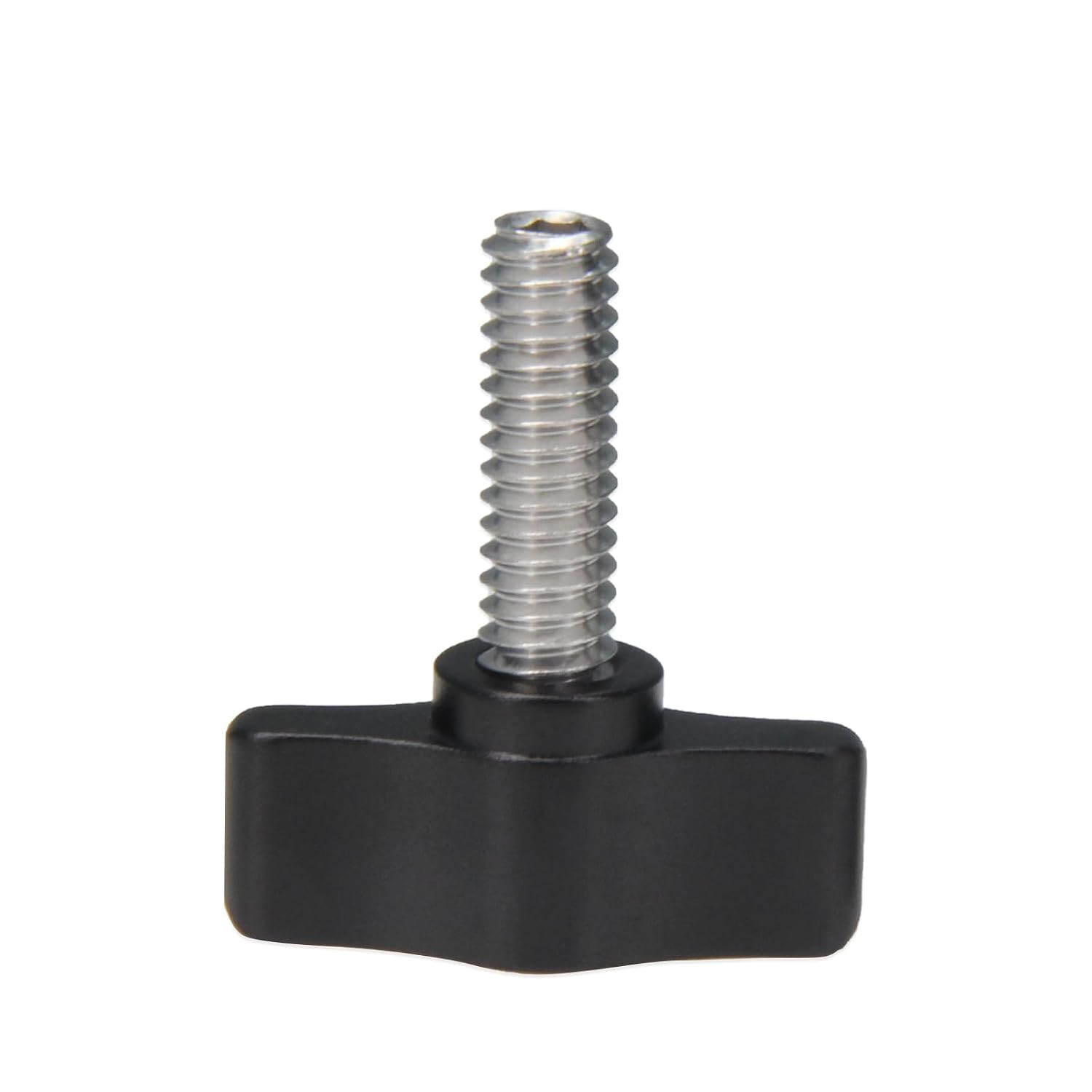 4pcs 1/4"-20 x 3/4" Thumb Screws Stainless Steel with Black Aluminum Knob Standard/Coarse Thread Thumbscrew-Length: 3/4" (Size: 1/4"-20 x 3/4")