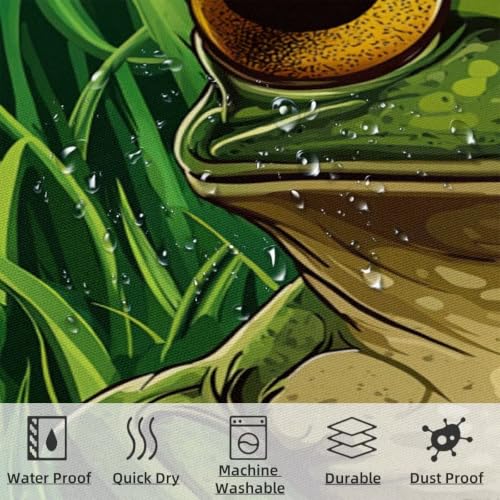 Rideau de douche vert imperméable en tissu lavable pour douche et baignoire
