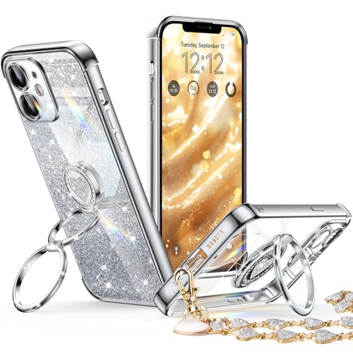 Coque iPhone 11 scintillante argent, idée cadeau fille